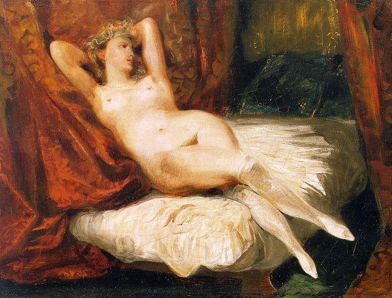 Eugene Delacroix Female Nude Reclining on a Divan Sweden oil painting art